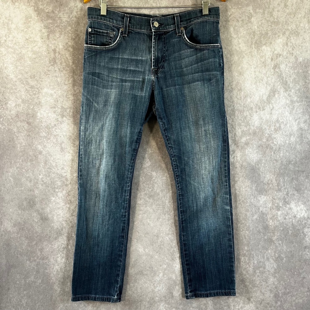 7 For All Mankind Brett Jeans Mens 33‎ Blue Modern Bootcut Stretch Made in USA
